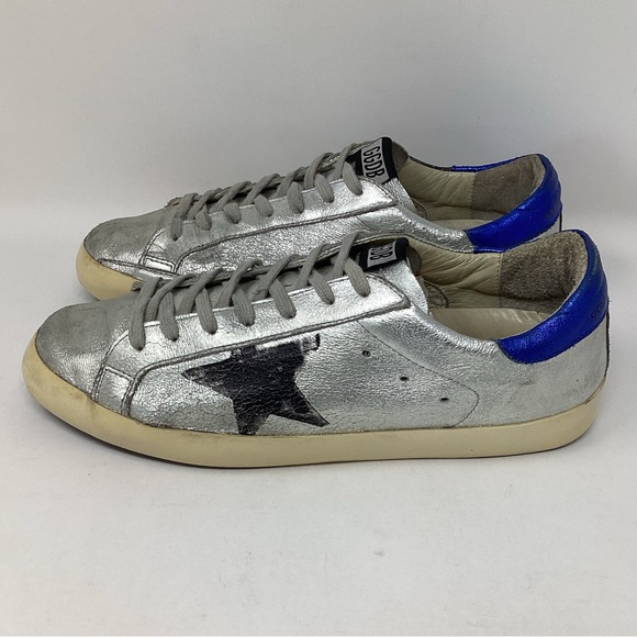 Golden Goose Silver and Blue Men's Shoes - Picture 2 of 12